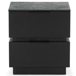 Safavieh Titus 2 Drawer Stacked Nightstand – Elegant Solid Wood Design With Spacious Storage For Your Essentials Black Wood ,Metal Sfv2197b