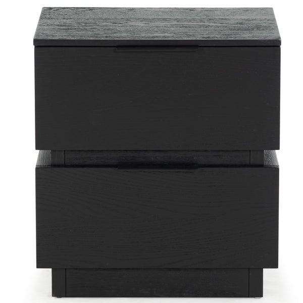 Safavieh Titus 2 Drawer Stacked Nightstand – Elegant Solid Wood Design With Spacious Storage For Your Essentials Black Wood ,Metal Sfv2197b