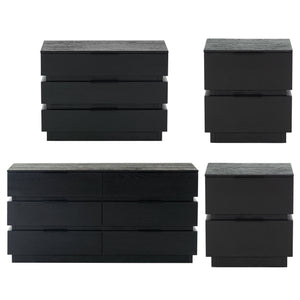 Safavieh Titus 2 Drawer Stacked Nightstand – Elegant Solid Wood Design With Spacious Storage For Your Essentials Black Wood ,Metal Sfv2197b