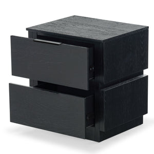 Safavieh Titus 2 Drawer Stacked Nightstand – Elegant Solid Wood Design With Spacious Storage For Your Essentials Black Wood ,Metal Sfv2197b