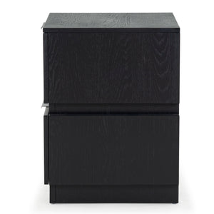 Safavieh Titus 2 Drawer Stacked Nightstand – Elegant Solid Wood Design With Spacious Storage For Your Essentials Black Wood ,Metal Sfv2197b