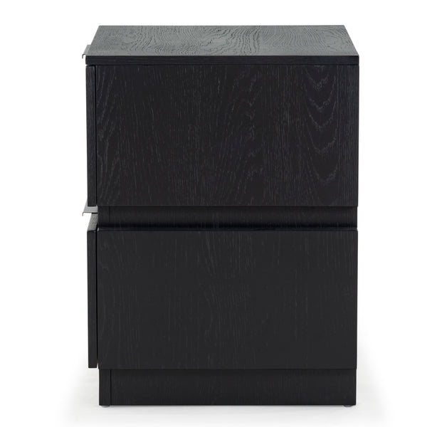 Safavieh Titus 2 Drawer Stacked Nightstand – Elegant Solid Wood Design With Spacious Storage For Your Essentials Black Wood ,Metal Sfv2197b
