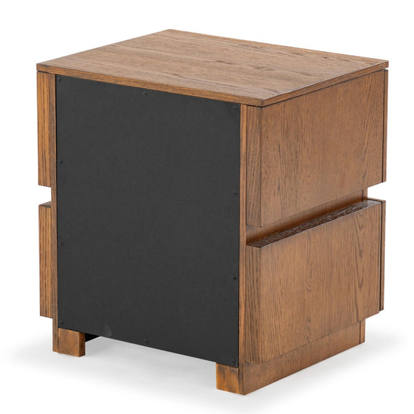 Safavieh TITUS 2 Drawer Stacked Nightstand - A Perfect Blend of Rustic Charm and Modern Elegance for Storage Medium Oak SFV2197C