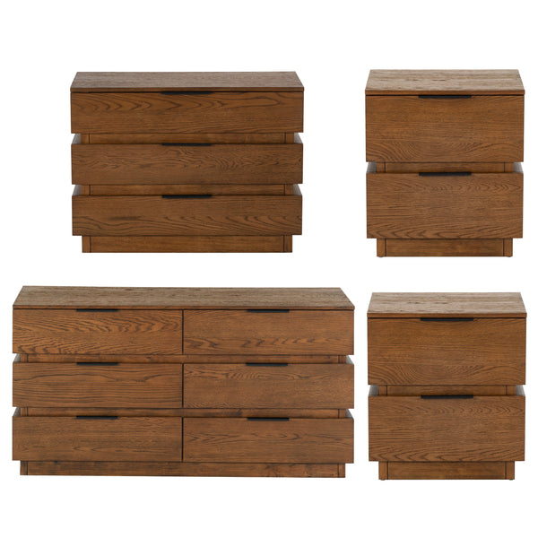 Safavieh Titus 2 Drawer Stacked Nightstand – Elegant Solid Wood Design With Spacious Storage For Your Essentials Medium Oak Wood ,Metal Sfv2197c