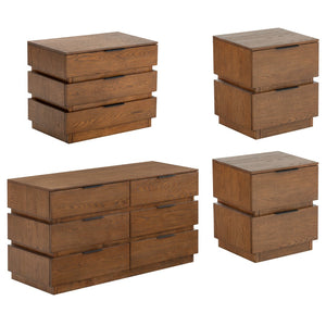 Safavieh TITUS 6 Drawer Stacked Dresser - Modern Elegance with Durable Design for Stylish Bedroom Storage Medium Oak SFV2199C