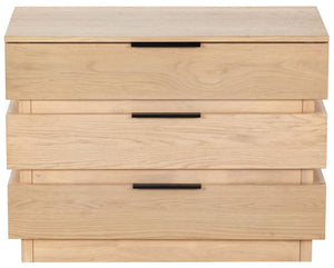 Safavieh Titus 3 Drawer Stacked Chest - Rustic Style, Durable Storage Solution With Iron Accents For Home Elegance Oak Wood ,Metal Sfv2198a