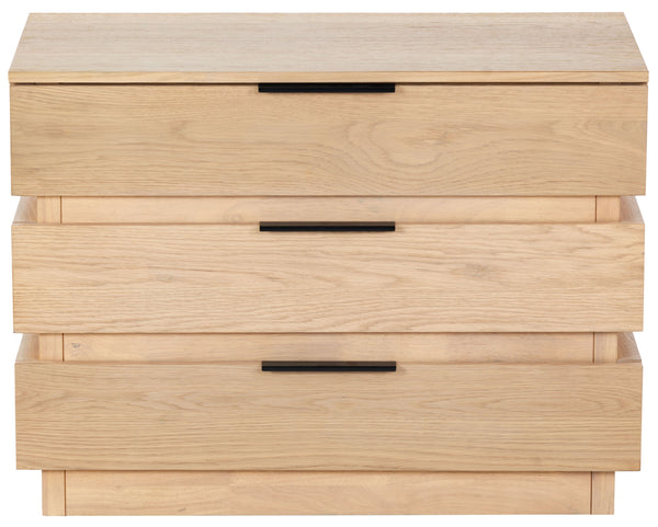 Safavieh Titus 3 Drawer Stacked Chest - Rustic Style, Durable Storage Solution With Iron Accents For Home Elegance Oak Wood ,Metal Sfv2198a