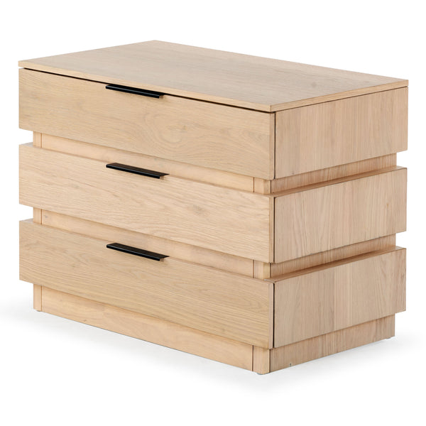 Safavieh Titus 3 Drawer Stacked Chest - Rustic Style, Durable Storage Solution With Iron Accents For Home Elegance Oak Wood ,Metal Sfv2198a