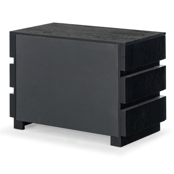 Safavieh Titus 3 Drawer Stacked Chest - Rustic Style, Durable Storage Solution With Iron Accents For Home Elegance Black Wood ,Metal Sfv2198b