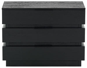 Safavieh Titus 3 Drawer Stacked Chest - Rustic Style, Durable Storage Solution With Iron Accents For Home Elegance Black Wood ,Metal Sfv2198b