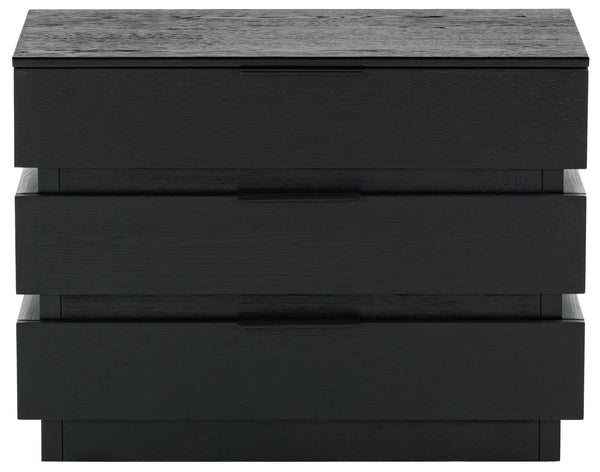 Safavieh Titus 3 Drawer Stacked Chest - Rustic Style, Durable Storage Solution With Iron Accents For Home Elegance Black Wood ,Metal Sfv2198b