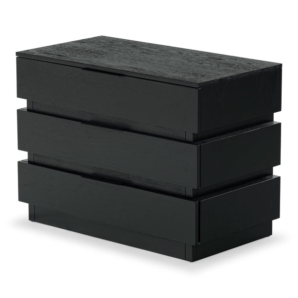 Safavieh Titus 3 Drawer Stacked Chest - Rustic Style, Durable Storage Solution With Iron Accents For Home Elegance Black Wood ,Metal Sfv2198b