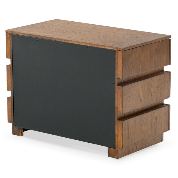 Safavieh Titus 3 Drawer Stacked Chest - Rustic Style, Durable Storage Solution With Iron Accents For Home Elegance Medium Oak Wood ,Metal Sfv2198c