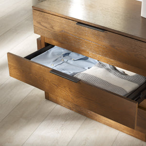 Safavieh Titus 3 Drawer Stacked Chest - Rustic Style, Durable Storage Solution With Iron Accents For Home Elegance Medium Oak Wood ,Metal Sfv2198c