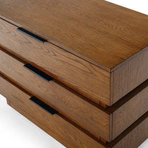 Safavieh Titus 3 Drawer Stacked Chest - Rustic Style, Durable Storage Solution With Iron Accents For Home Elegance Medium Oak Wood ,Metal Sfv2198c