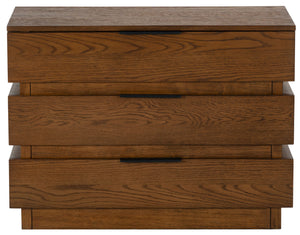 Safavieh Titus 3 Drawer Stacked Chest - Rustic Style, Durable Storage Solution With Iron Accents For Home Elegance Medium Oak Wood ,Metal Sfv2198c