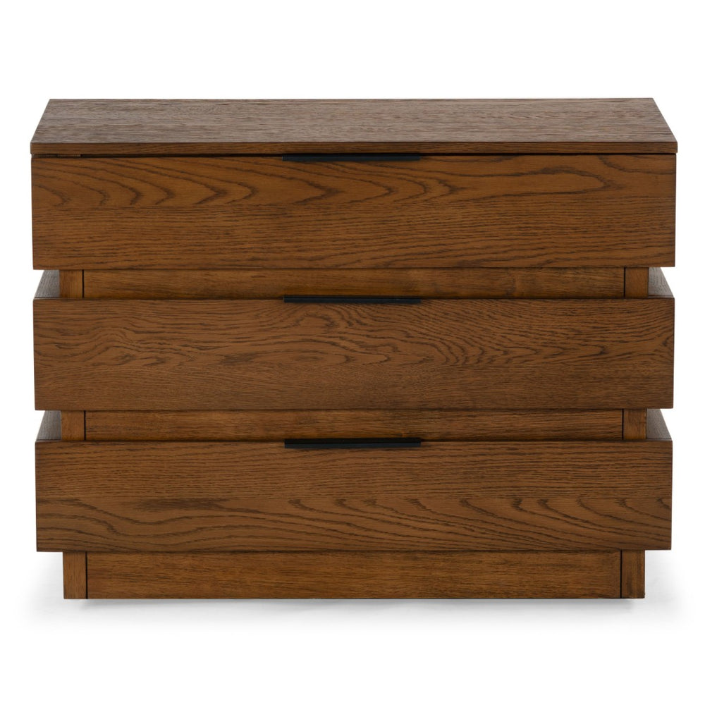Safavieh TITUS 3-Drawer Stacked Chest - Modern Storage Solution with Sleek Design for Any Room Décor Medium Oak SFV2198C