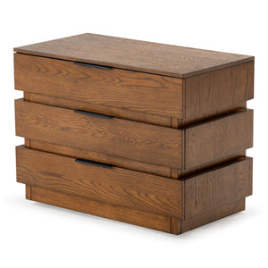 Safavieh Titus 3 Drawer Stacked Chest - Rustic Style, Durable Storage Solution With Iron Accents For Home Elegance Medium Oak Wood ,Metal Sfv2198c