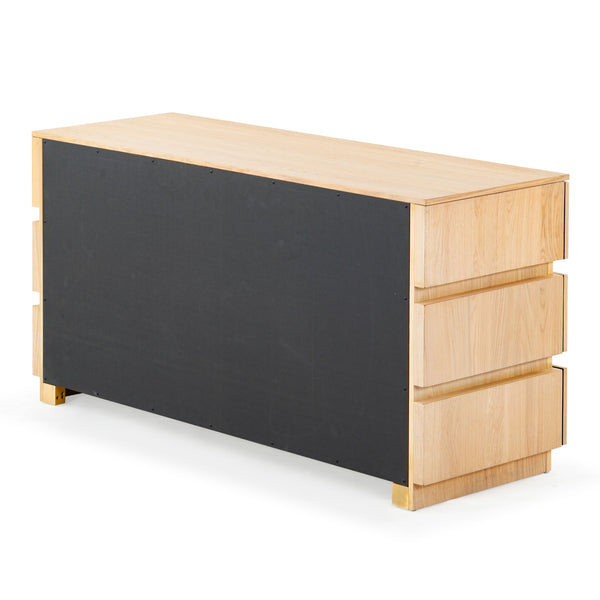 Safavieh Titus 6-drawer Stacked Dresser - Stylish Solid Wood Storage Solution For Modern Bedrooms And Homes Oak Wood ,Metal Sfv2199a