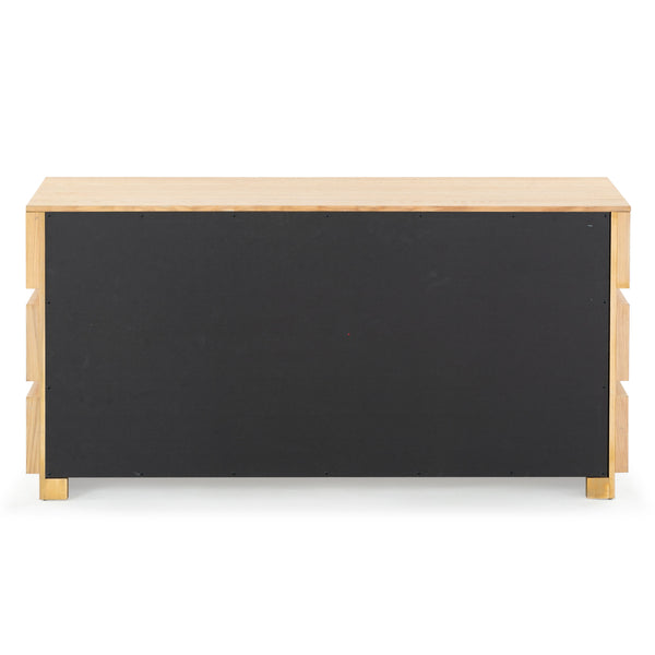 Safavieh Titus 6-drawer Stacked Dresser - Stylish Solid Wood Storage Solution For Modern Bedrooms And Homes Oak Wood ,Metal Sfv2199a