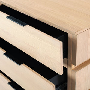 Safavieh Titus 6-drawer Stacked Dresser - Stylish Solid Wood Storage Solution For Modern Bedrooms And Homes Oak Wood ,Metal Sfv2199a