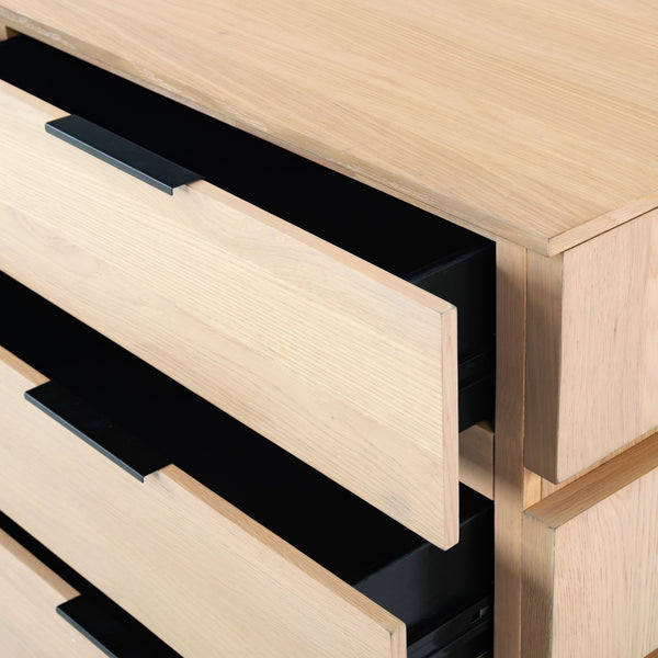 Safavieh Titus 6-drawer Stacked Dresser - Stylish Solid Wood Storage Solution For Modern Bedrooms And Homes Oak Wood ,Metal Sfv2199a