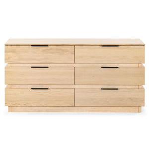 Safavieh Titus 6-drawer Stacked Dresser - Stylish Solid Wood Storage Solution For Modern Bedrooms And Homes Oak Wood ,Metal Sfv2199a