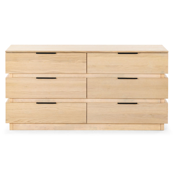 Safavieh Titus 6-drawer Stacked Dresser - Stylish Solid Wood Storage Solution For Modern Bedrooms And Homes Oak Wood ,Metal Sfv2199a