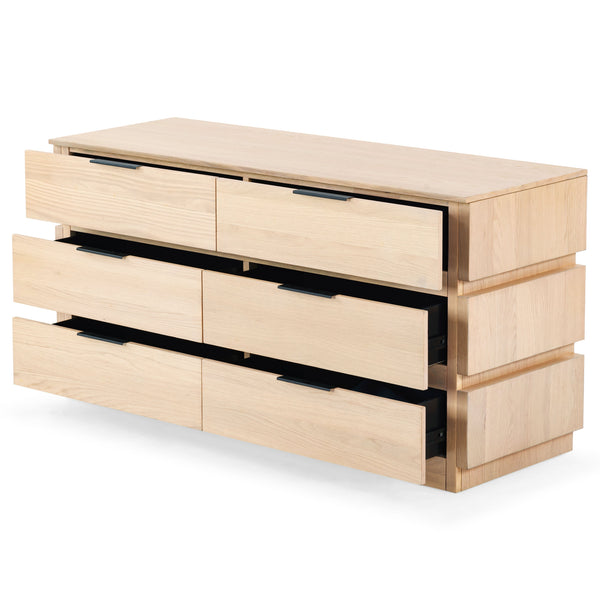 Safavieh Titus 6-drawer Stacked Dresser - Stylish Solid Wood Storage Solution For Modern Bedrooms And Homes Oak Wood ,Metal Sfv2199a