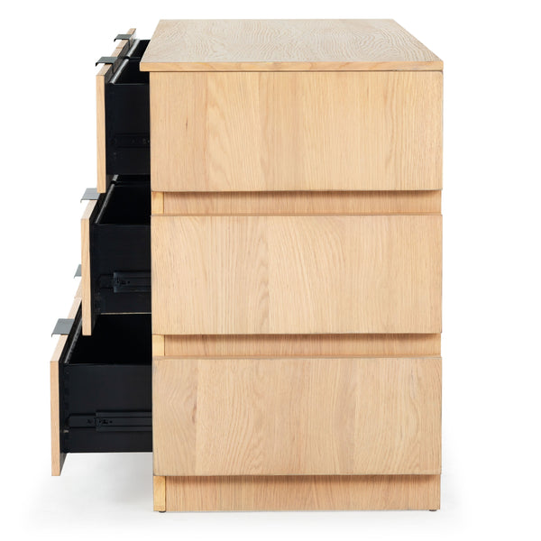 Safavieh Titus 6-drawer Stacked Dresser - Stylish Solid Wood Storage Solution For Modern Bedrooms And Homes Oak Wood ,Metal Sfv2199a