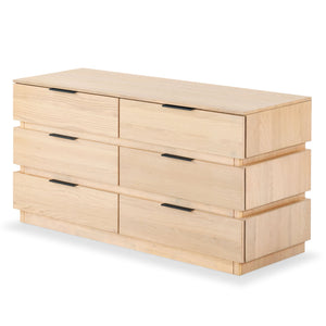 Safavieh Titus 6-drawer Stacked Dresser - Stylish Solid Wood Storage Solution For Modern Bedrooms And Homes Oak Wood ,Metal Sfv2199a