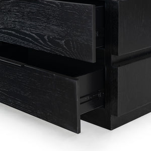 Safavieh Titus 6-drawer Stacked Dresser - Stylish Solid Wood Storage Solution For Modern Bedrooms And Homes Black Wood ,Metal Sfv2199b