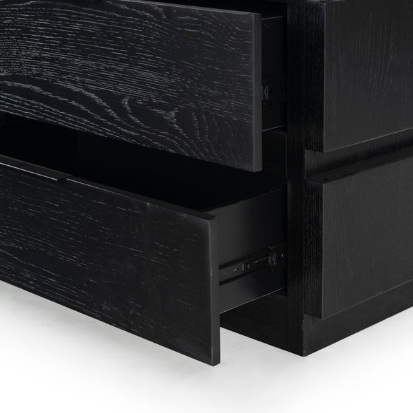 Safavieh Titus 6-drawer Stacked Dresser - Stylish Solid Wood Storage Solution For Modern Bedrooms And Homes Black Wood ,Metal Sfv2199b