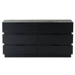 Safavieh Titus 6-drawer Stacked Dresser - Stylish Solid Wood Storage Solution For Modern Bedrooms And Homes Black Wood ,Metal Sfv2199b