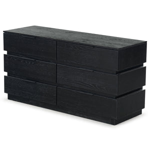 Safavieh Titus 6-drawer Stacked Dresser - Stylish Solid Wood Storage Solution For Modern Bedrooms And Homes Black Wood ,Metal Sfv2199b