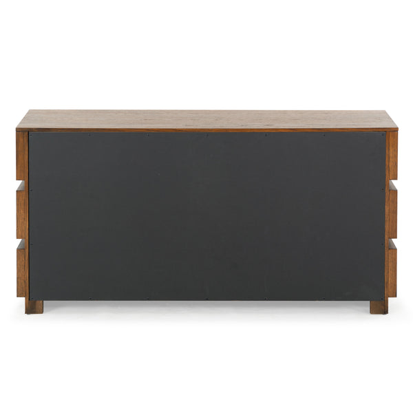 Safavieh Titus 6-drawer Stacked Dresser - Stylish Solid Wood Storage Solution For Modern Bedrooms And Homes Medium Oak Wood ,Metal Sfv2199c