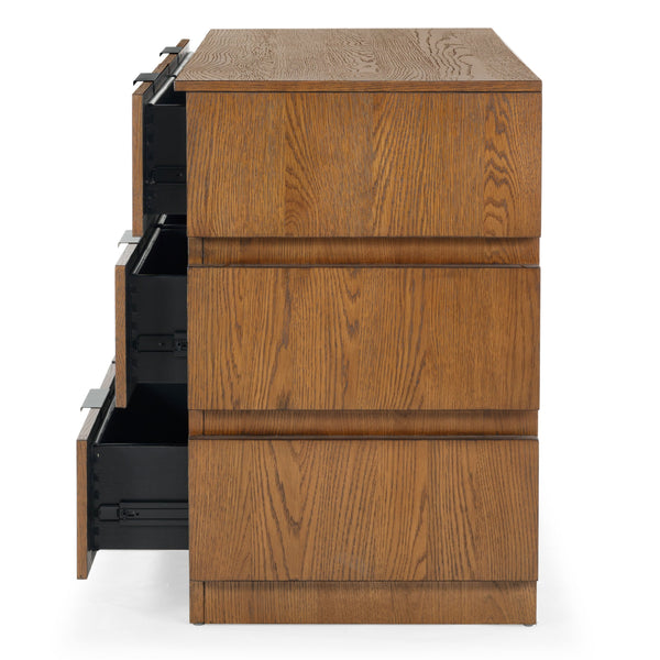 Safavieh Titus 6-drawer Stacked Dresser - Stylish Solid Wood Storage Solution For Modern Bedrooms And Homes Medium Oak Wood ,Metal Sfv2199c