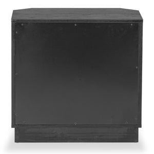 Safavieh Aerilyn Curved Front 2 Drawer Nightstand - Elegant Storage Solution With Modern Iron Frame Design Black Wood ,Metal Sfv2200a