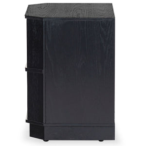 Safavieh Aerilyn Curved Front 2 Drawer Nightstand - Elegant Storage Solution With Modern Iron Frame Design Black Wood ,Metal Sfv2200a