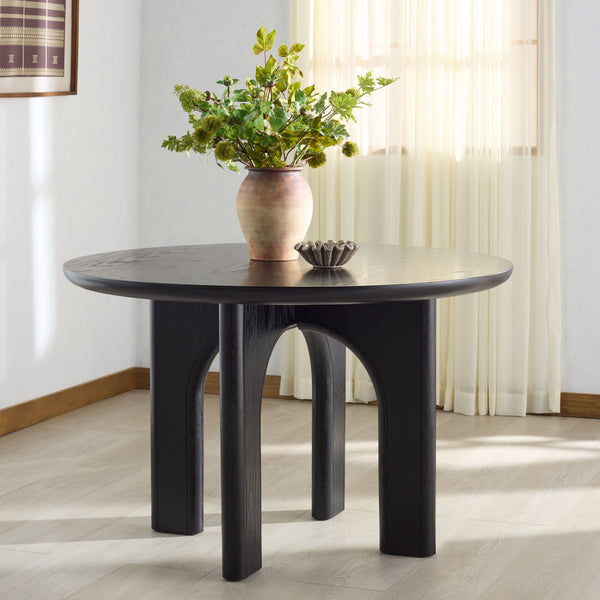 Safavieh Olivetta Round Wood Dining Table - Cozy Centerpiece For Memorable Family Meals & Gatherings Black Wood Sfv2201b-2bx