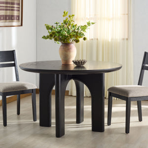 Safavieh Olivetta Round Wood Dining Table - Cozy Centerpiece For Memorable Family Meals & Gatherings Black Wood Sfv2201b-2bx