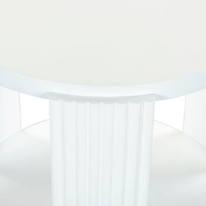 Safavieh Liabella Round Wood Accent Table - Elegant Design For Stylish Living Spaces And Timeless Décor White Manufactured Wood ,Unsaturated Polyester Resin Sfv2202a