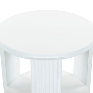 Safavieh Liabella Round Wood Accent Table - Elegant Design For Stylish Living Spaces And Timeless Décor White Manufactured Wood ,Unsaturated Polyester Resin Sfv2202a