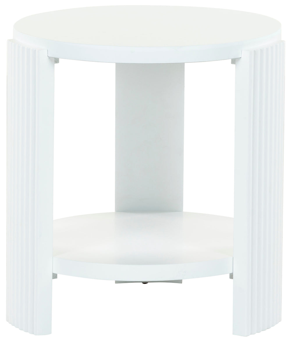 Safavieh Liabella Round Wood Accent Table - Elegant Design For Stylish Living Spaces And Timeless Décor White Manufactured Wood ,Unsaturated Polyester Resin Sfv2202a