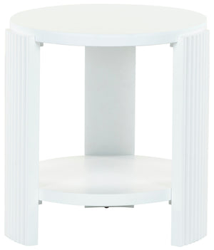 Safavieh Liabella Round Wood Accent Table - Elegant Design For Stylish Living Spaces And Timeless Décor White Manufactured Wood ,Unsaturated Polyester Resin Sfv2202a