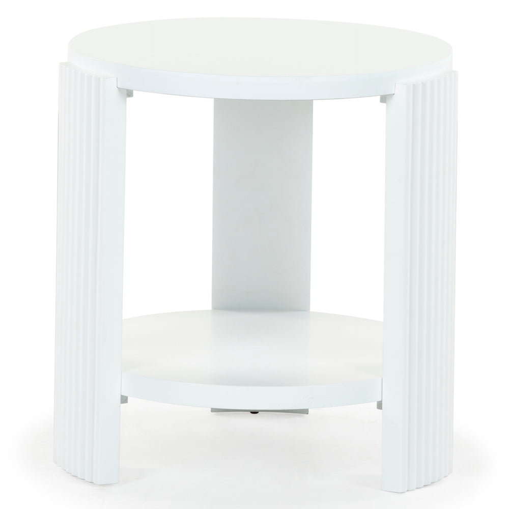 Safavieh Liabella Round Wood Accent Table - Elegant Design For Stylish Living Spaces And Timeless Décor White Manufactured Wood ,Unsaturated Polyester Resin Sfv2202a
