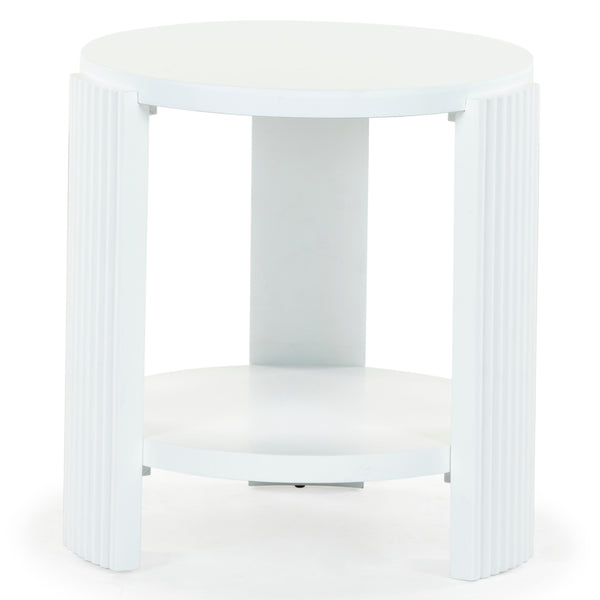 Safavieh Liabella Round Wood Accent Table - Elegant Design For Stylish Living Spaces And Timeless Décor White Manufactured Wood ,Unsaturated Polyester Resin Sfv2202a