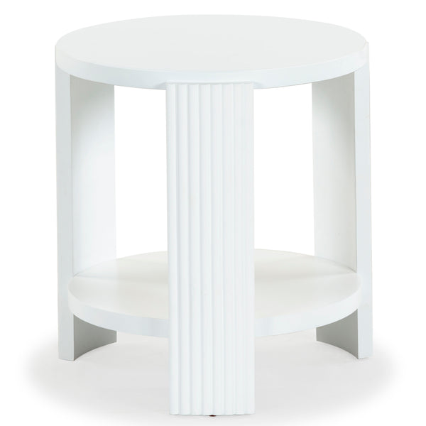 Safavieh Liabella Round Wood Accent Table - Elegant Design For Stylish Living Spaces And Timeless Décor White Manufactured Wood ,Unsaturated Polyester Resin Sfv2202a