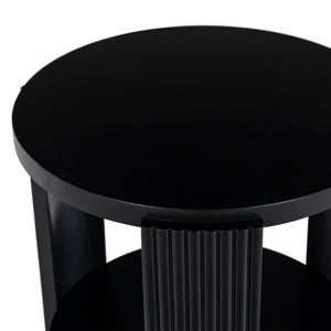 Safavieh Liabella Round Wood Accent Table - Elegant Design For Stylish Living Spaces And Timeless Décor Black Manufactured Wood ,Unsaturated Polyester Resin Sfv2202b