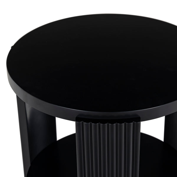 Safavieh Liabella Round Wood Accent Table - Elegant Design For Stylish Living Spaces And Timeless Décor Black Manufactured Wood ,Unsaturated Polyester Resin Sfv2202b
